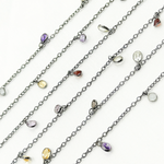 Load image into Gallery viewer, Multi Gemstone Dangle Oxidized Wire Chain. MGS21