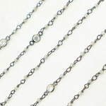 Load image into Gallery viewer, Coated Labradorite CZ Combination Oxidized Wire Chain. CLB29