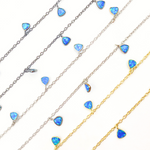Load image into Gallery viewer, Created Blue Opal Triangle Shape Dangle Chain. CBO2