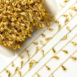 Load image into Gallery viewer, Golden Pyrite Drop Dangle Gold Plated Wire Chain. PYR26