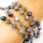 Load image into Gallery viewer, Charoite Oxidized 925 Sterling Silver Wire Chain. CHA1