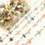 Load image into Gallery viewer, Multi Moonstone Oxidized Wire Chain. MMS8