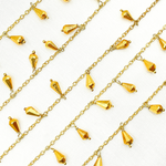 Load image into Gallery viewer, Golden Pyrite Drop Dangle Gold Plated Wire Chain. PYR26