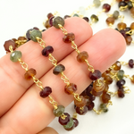 Load image into Gallery viewer, Multi Tunduru Sapphire Gold Plated Wire Chain. MSA28