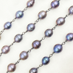 Load image into Gallery viewer, Peacock Freshwater Pearl Oxidized Wire Chain. PRL41