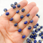 Load image into Gallery viewer, Lapis Lazuli Gold Plated Wire Chain. LAP1