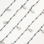 Load image into Gallery viewer, Coated Black Spinel & CZ Dangle Oxidized Wire Chain. BSP16
