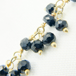Load image into Gallery viewer, Black Spinel Cluster Dangle 3.5mm Gold Plated Wire Chain. BSP56
