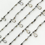 Load image into Gallery viewer, Pyrite & CZ Dangle Oxidized Wire Chain. PYR5