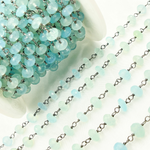 Load image into Gallery viewer, Blue Chalcedony Oxidized Wire Chain. BCL2