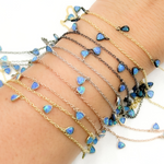 Load image into Gallery viewer, Created Blue Opal Triangle Shape Dangle Chain. CBO2