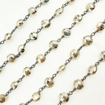 Load image into Gallery viewer, Steel Pyrite Small Coin Shape Oxidized Wire Chain. PYR41