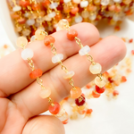 Load image into Gallery viewer, Fire Opal Gold Plated Wire Chain. FOP1