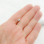 Load image into Gallery viewer, ER412615W. 14k Solid Gold White Diamond Butterfly Stud Earrings