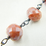 Load image into Gallery viewer, Coated Peach Quartz Oxidized Wire Chain. CQU38