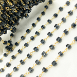 Load image into Gallery viewer, Black Spinel Gold Plated Wire Chain. BSP42