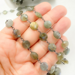 Load image into Gallery viewer, Labradorite Oxidized Wire Chain. LAB63