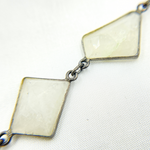Load image into Gallery viewer, White Moonstone Fancy Shape Bezel Chain. WMS3