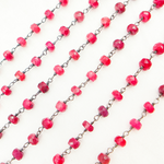 Load image into Gallery viewer, Dyed Ruby Oxidized Wire Chain. RUB11