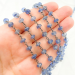 Load image into Gallery viewer, Kyanite Oxidized Wire Chain.