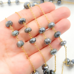 Load image into Gallery viewer, Coated Labradorite Gold Plated Wire Chain. CLB5