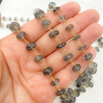 Load image into Gallery viewer, Black Rutile Round Shape Smooth Wire Chain. BRU8