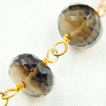 Load image into Gallery viewer, Smoky Quartz Gold Plated 925 Sterling Silver Wire Chain. SMQ17
