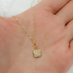 Load image into Gallery viewer, GDP368. 14K Solid Gold with Diamond Square Charm