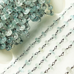 Load image into Gallery viewer, Aquamarine Oxidized Wire Chain. AQU19