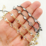 Load image into Gallery viewer, Cubic Zirconia Pear Shape Connected Chain. CZ25
