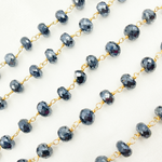 Load image into Gallery viewer, Coated Black Spinel Gold Plated Wire Chain. CBS15