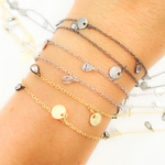 Load image into Gallery viewer, CZ49. CZ Pear Shape & Disc Alternate Dangle Wire Chain