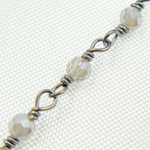 Load image into Gallery viewer, Coated Labradorite Oxidized Wire Chain. CLB28