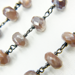 Load image into Gallery viewer, Coated Rondel Moonstone Oxidized Wire Chain