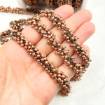 Load image into Gallery viewer, Cooper Pyrite Closer Cluster Dangle Oxidized Wire Chain. PYR60
