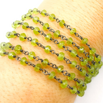 Load image into Gallery viewer, Peridot Gemstone Oxidized 925 Sterling Silver Wire Chain. PER2
