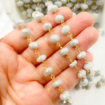 Load image into Gallery viewer, Coated Milky Aquamarine chain