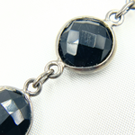 Load image into Gallery viewer, Black Spinel Round Shape Bezel Oxidized Wire Chain. BSP12