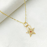 Load image into Gallery viewer, GDP511. 14k Solid Gold Diamond and Gemstone Star Charm