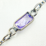 Load image into Gallery viewer, Multi Color Cubic Zirconia Rectangular Shape Connected Chain. CZ46