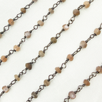 Load image into Gallery viewer, Chocolate Moonstone Oxidized Wire Chain. MS45