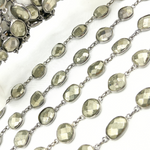 Load image into Gallery viewer, Pyrite Organic Shape Bezel Oxidized Wire Chain. PYR62