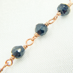 Load image into Gallery viewer, Black Spinel Rose Gold Plated Wire Chain. BSP45
