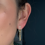Load image into Gallery viewer, EFZ52394. 14k Solid Gold Paperclip Dangle Earrings