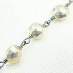 Load image into Gallery viewer, Steel Pyrite Small Coin Shape Oxidized Wire Chain. PYR41