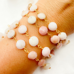 Load image into Gallery viewer, Pink Opal Gold Plated Wire Chain