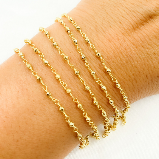 Gold Pyrite Gold Plated Wire Chain