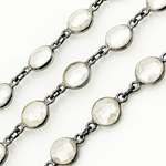 Load image into Gallery viewer, Crystal Round Shape Bezel Oxidized Wire Chain. CR1