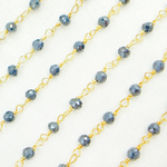 Load image into Gallery viewer, Coated Black Spinel Wire Chain. CBS14