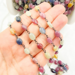 Load image into Gallery viewer, Multi Sapphire Oval Shape Oxidized Wire Chain. MSA21
